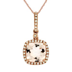 MORGANITE & DIAMOND PENDANT