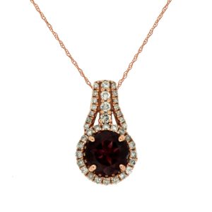 RHODOLITE & DIAMOND PENDANT