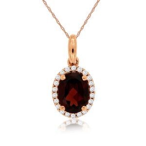 GARNET & DIAMOND PENDANT