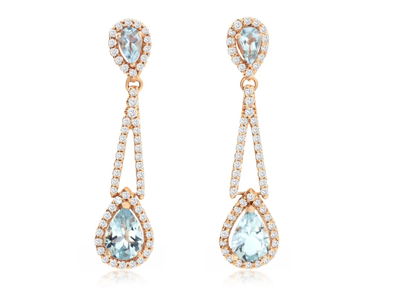 AQUAMARINE & DIAMOND EARRING