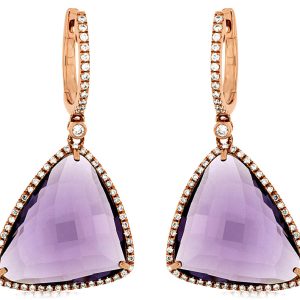 AMETHYST & DIAMOND EARRING