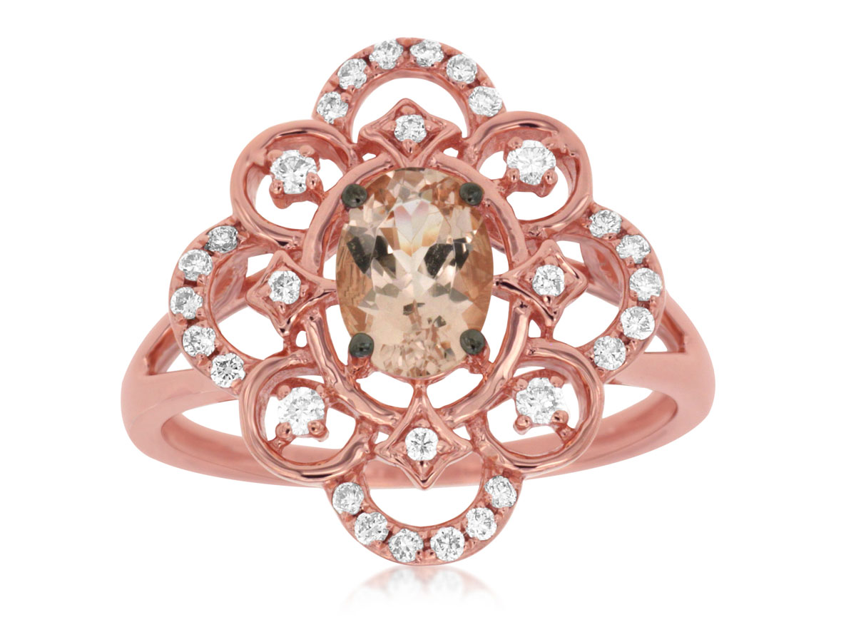 MORGANITE & DIAMOND RING