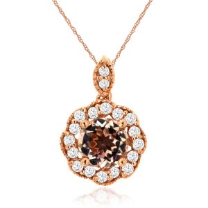 MORGANITE & DIAMOND PENDANT