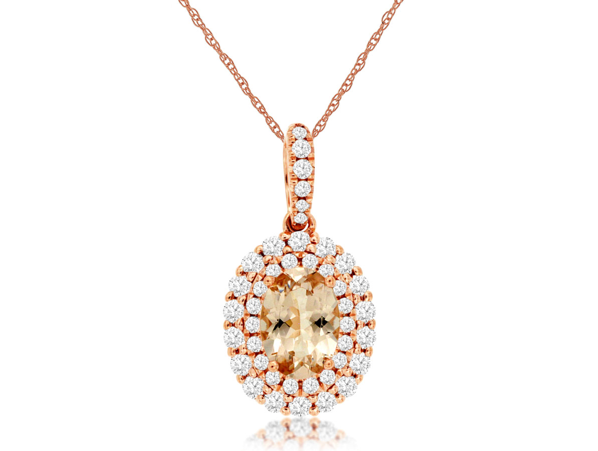 MORGANITE & DIAMOND PENDANT