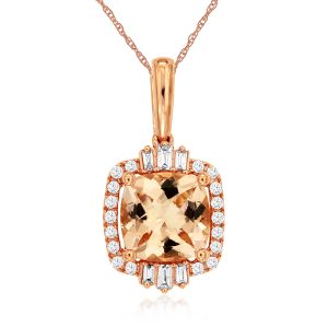 MORGANITE & DIAMOND PENDANT