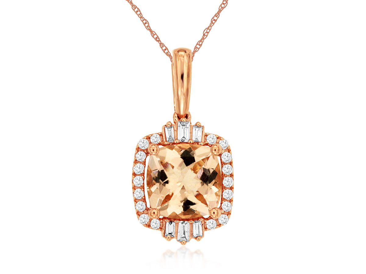 MORGANITE & DIAMOND PENDANT
