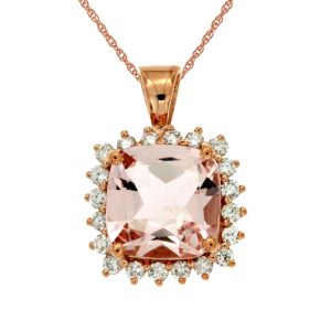 MORGANITE & DIAMOND PENDANT