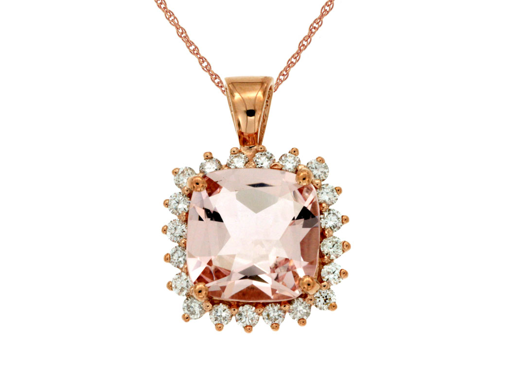 MORGANITE & DIAMOND PENDANT