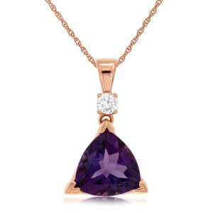 AMETHYST & DIAMOND PENDANT