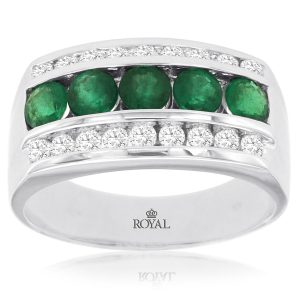 MEN’S EMERALD & DIAMOND RING