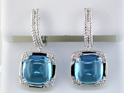 BLUE TOPAZ & DIAMOND EARRING
