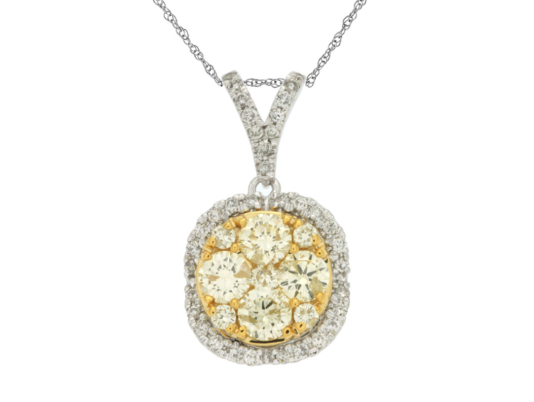 YELLOW & WHITE DIAMOND PENDANT