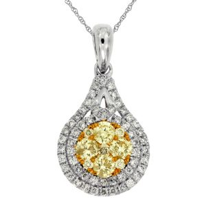 YELLOW DIA & DIAMOND PENDANT
