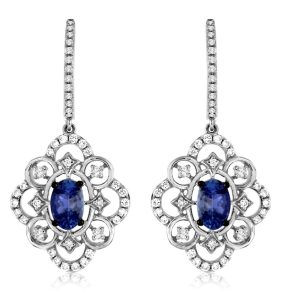 TANZANITE & DIAMOND EARRING