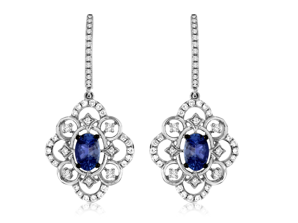 TANZANITE & DIAMOND EARRING
