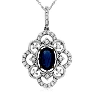 SAPPHIRE & DIAMOND PENDANT