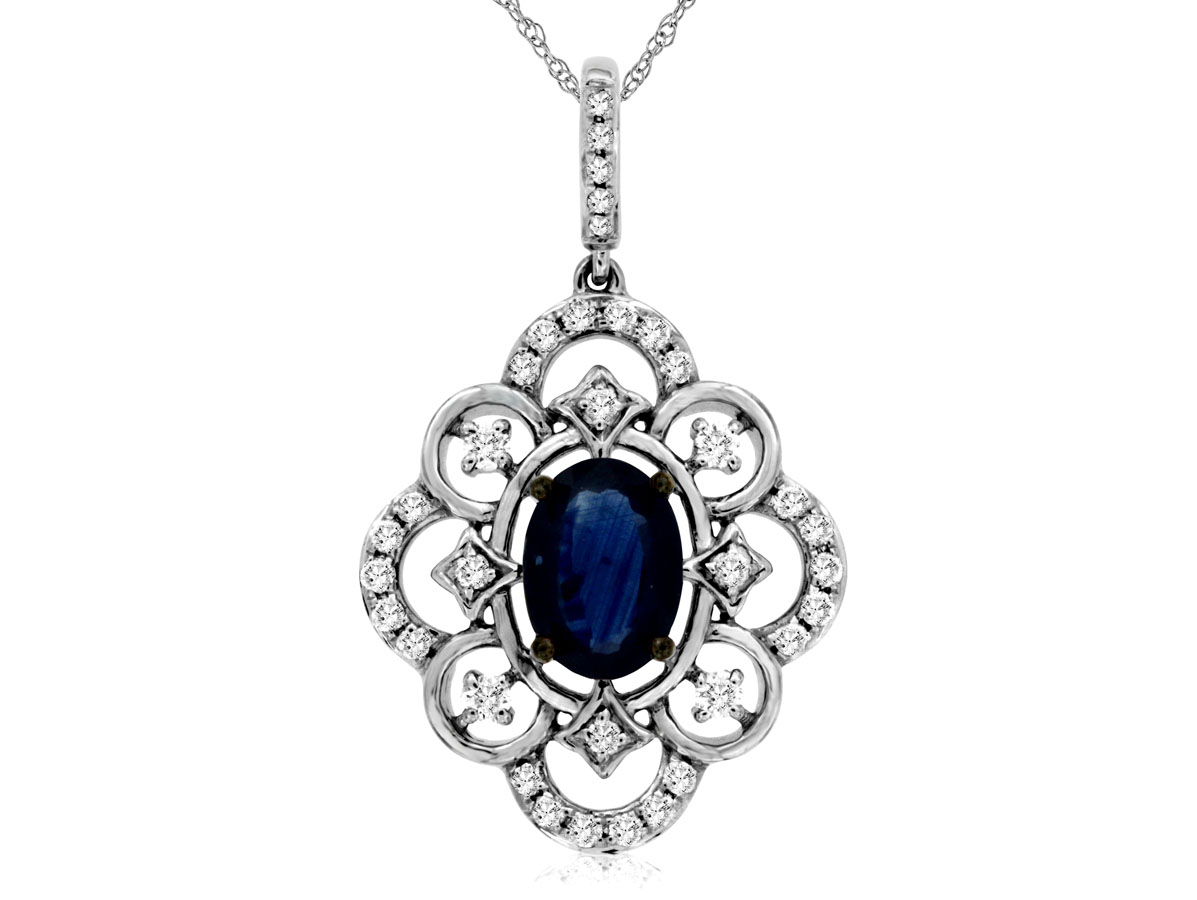 SAPPHIRE & DIAMOND PENDANT