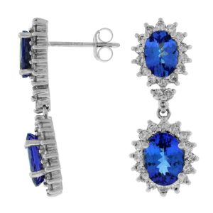 TANZANITE & DIAMOND EARRING