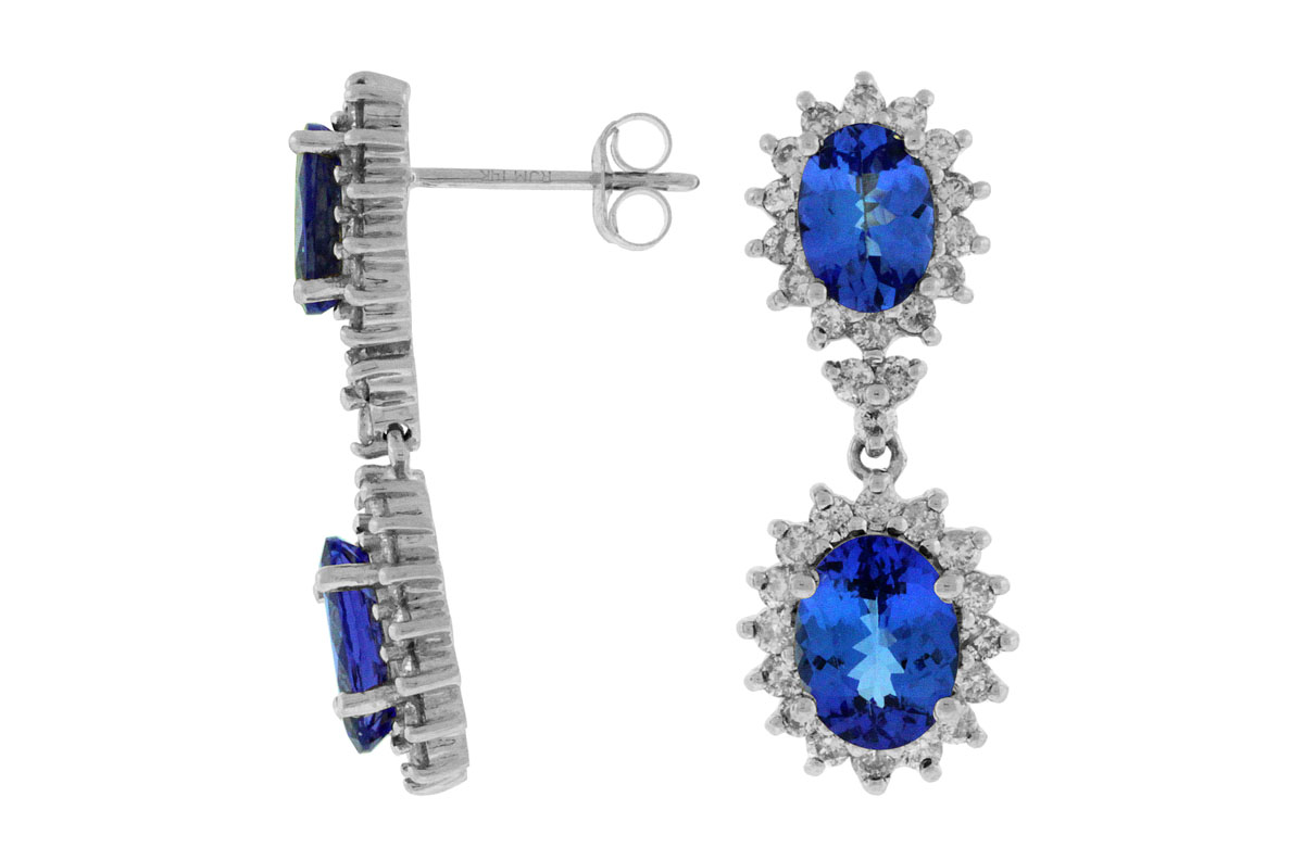 TANZANITE & DIAMOND EARRING