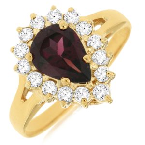 RHODOLITE & DIAMOND RING