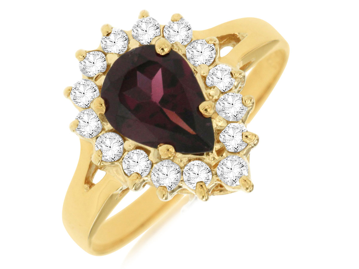 RHODOLITE & DIAMOND RING