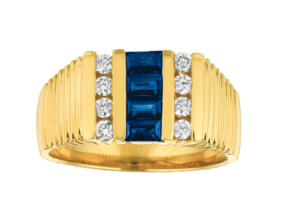 MEN'S SAPPHIRE & DIAMOND RING