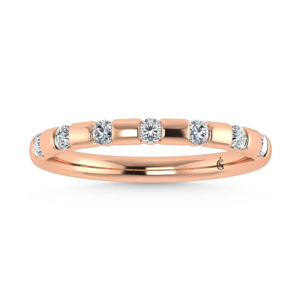 14K Rose Gold Diamond 1/4 Ct.Tw. Stackable Band