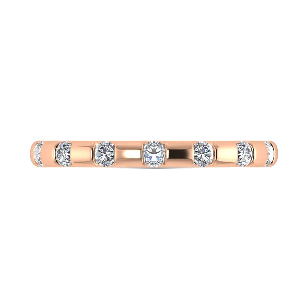 14K Rose Gold Diamond 1/4 Ct.Tw. Stackable Band