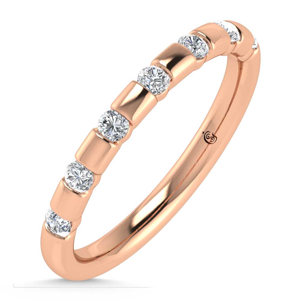 14K Rose Gold Diamond 1/4 Ct.Tw. Stackable Band