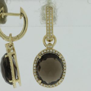 SMOKY QUARTZ & DIAMOND EARRING