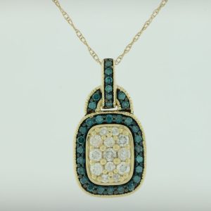BLUE DIAMOND & DIAMOND PENDANT