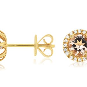 MORGANITE & DIAMOND EARRING