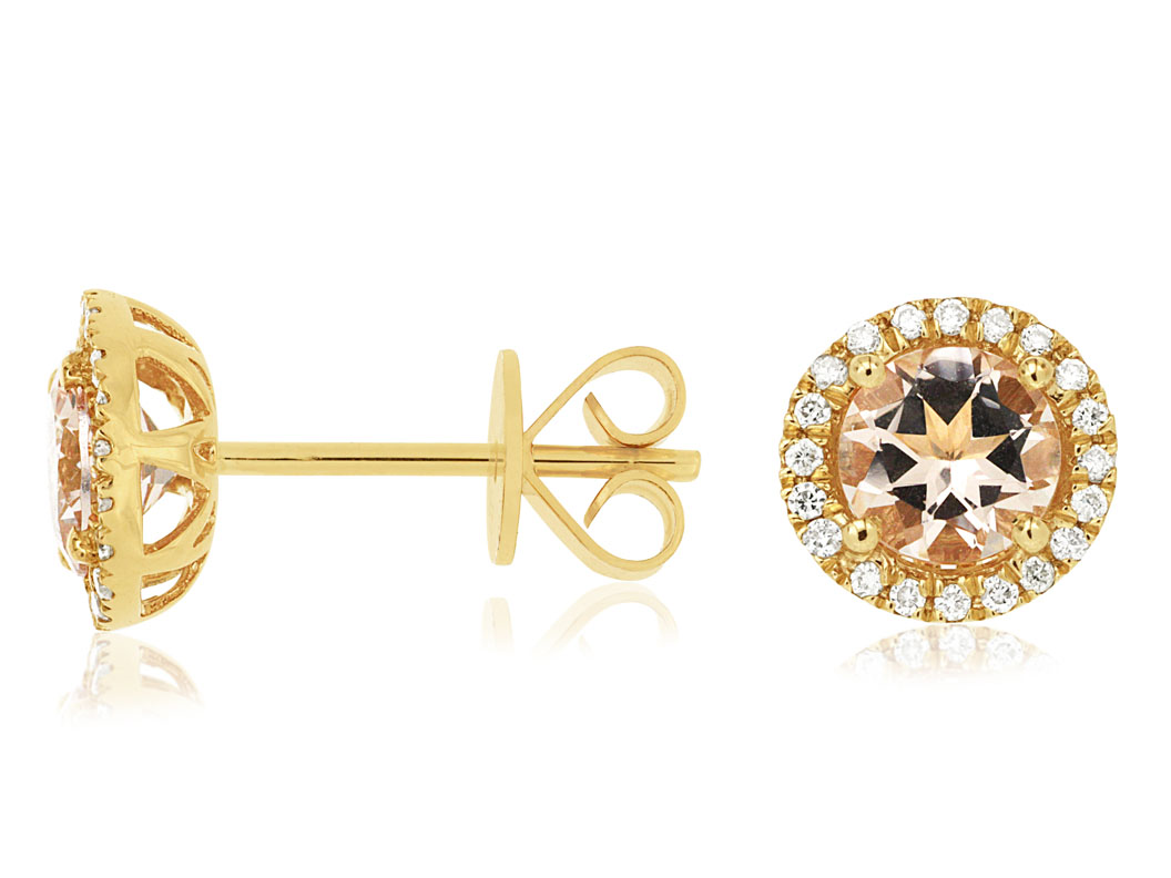 MORGANITE & DIAMOND EARRING