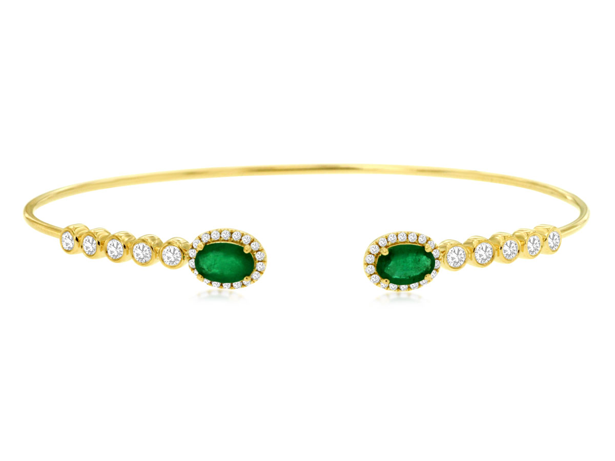 EMERALD & DIAMOND BANGLE