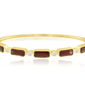 GARNET & DIAMOND BANGLE