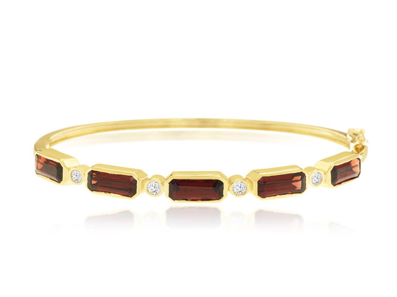 GARNET & DIAMOND BANGLE