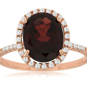 GARNET & DIAMOND RING