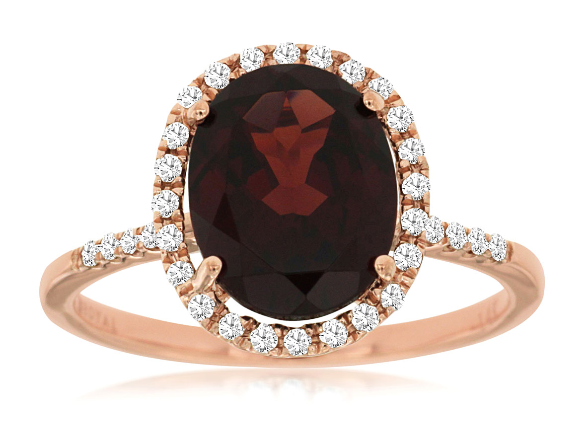 GARNET & DIAMOND RING