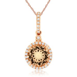 MORGANITE & DIAMOND PENDANT