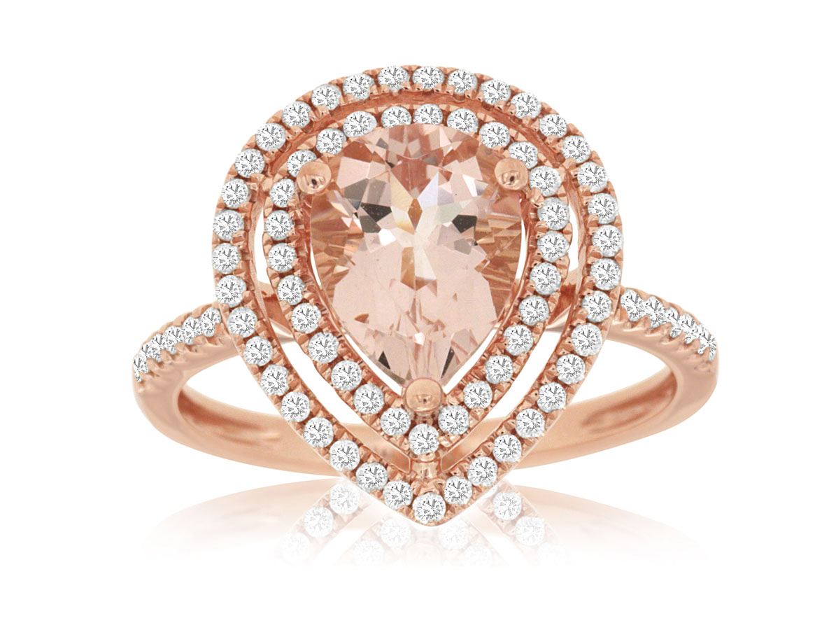 MORGANITE & DIAMOND RING