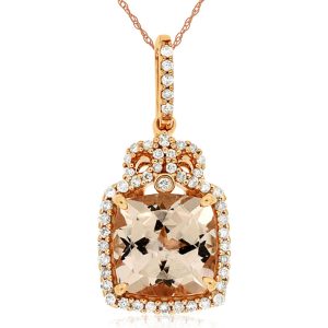 MORGANITE & DIAMOND PENDANT
