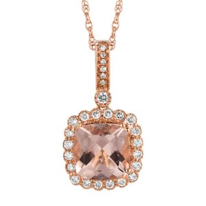 MORGANITE & DIAMOND PENDANT