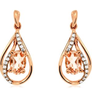 MORGANITE & DIAMOND EARRING