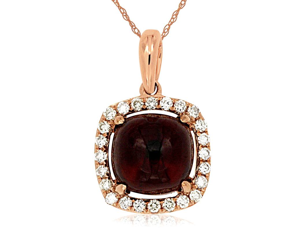 GARNET & DIAMOND PENDANT