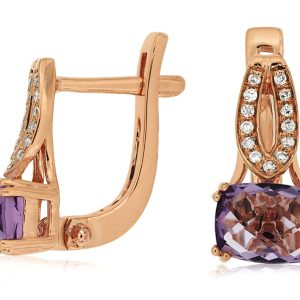 AMETHYST & DIAMOND EARRING
