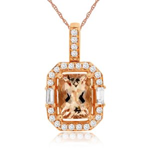 MORGANITE & DIAMOND PENDANT