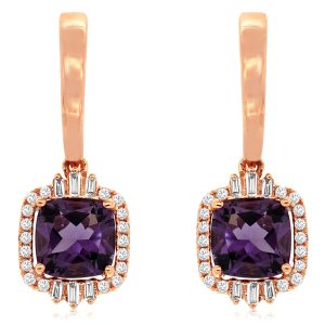 AMETHYST & DIAMOND EARRING