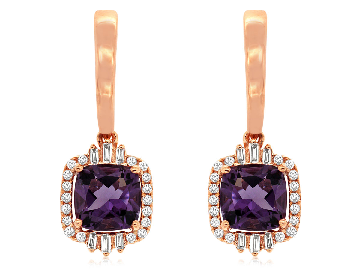 AMETHYST & DIAMOND EARRING