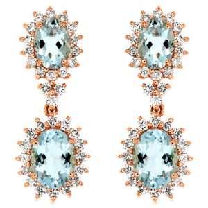 AQUAMARINE & DIAMOND EARRING