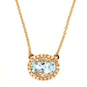 AQUAMARINE & DIAMOND NECKLACE